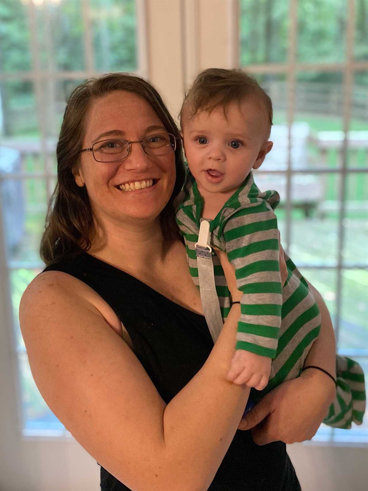 Jewel Pfaffroth and her son.