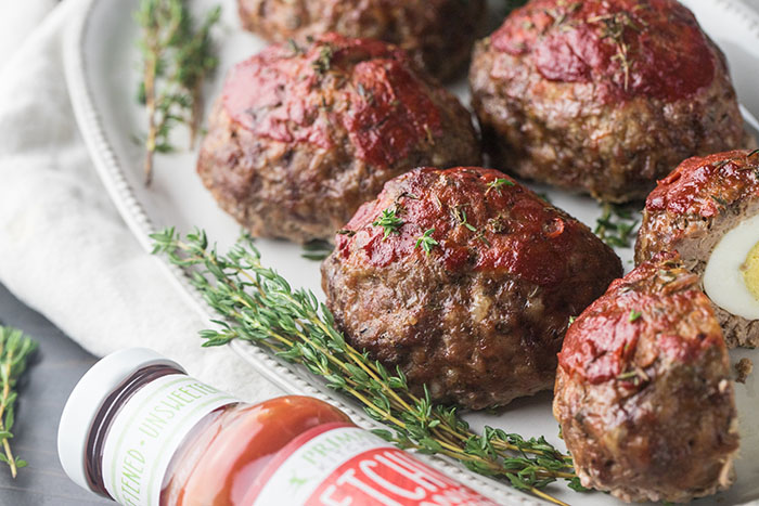 finished mini meatloaves scotch eggs recipe