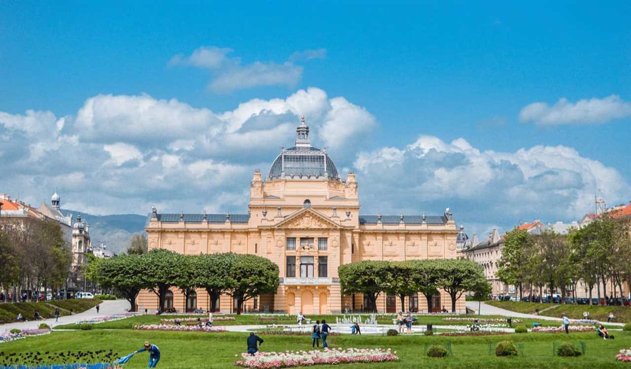 A huge palatial building in Zagreb, Croatia