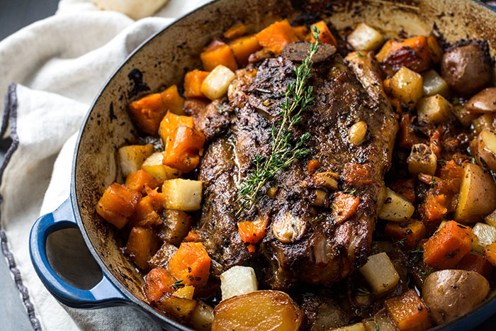 finished one pot braised pork with root vegetables recipe