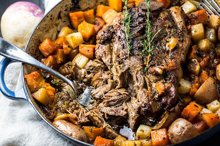 finished one pot braised pork with root vegetables recipe