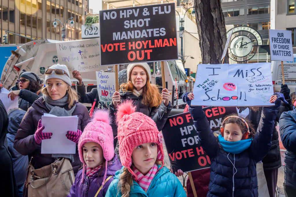 Parents protesting Gardasil