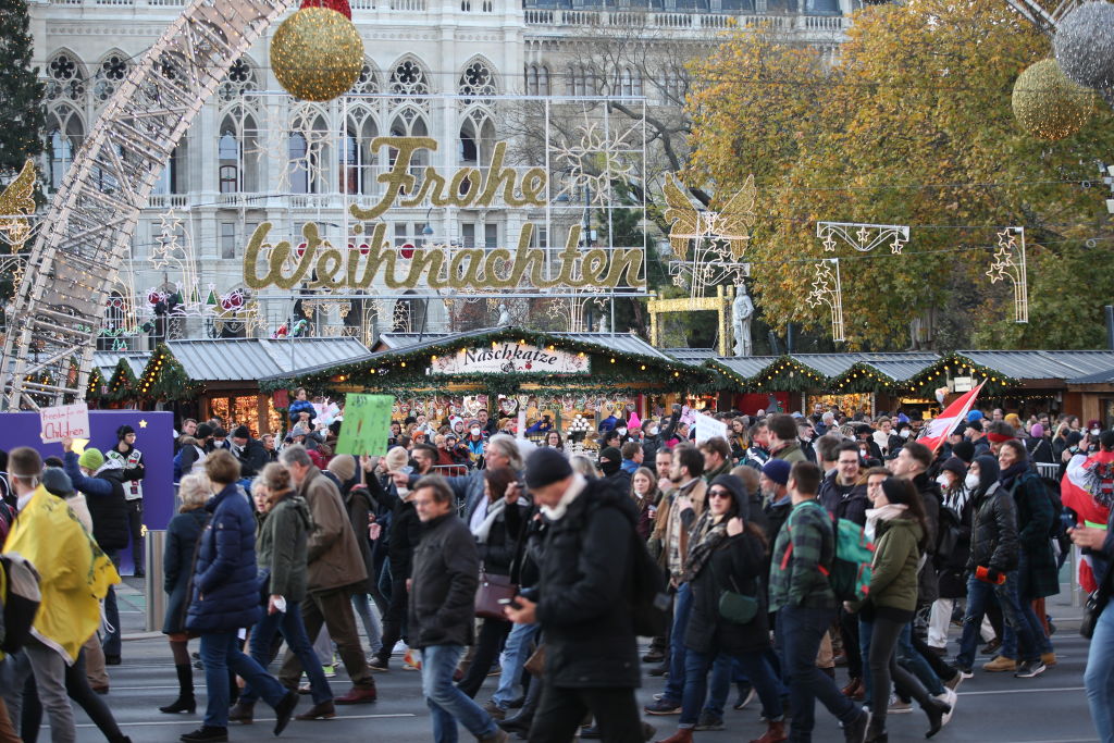 Demonstration against coronavirus measures in Vienna