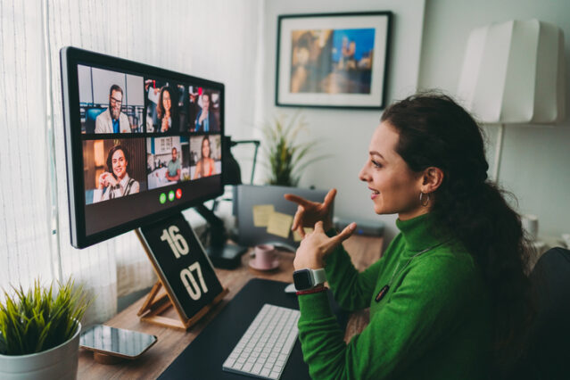 woman on a video call showing how to start taking steps toward goal this year