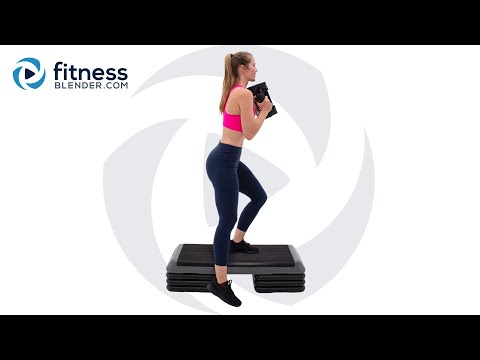 Lower Body Strength & HIIT Workout with Dumbbells, Step, and Resistance Band