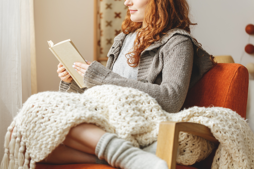 Woman Reading Book Healthy Home