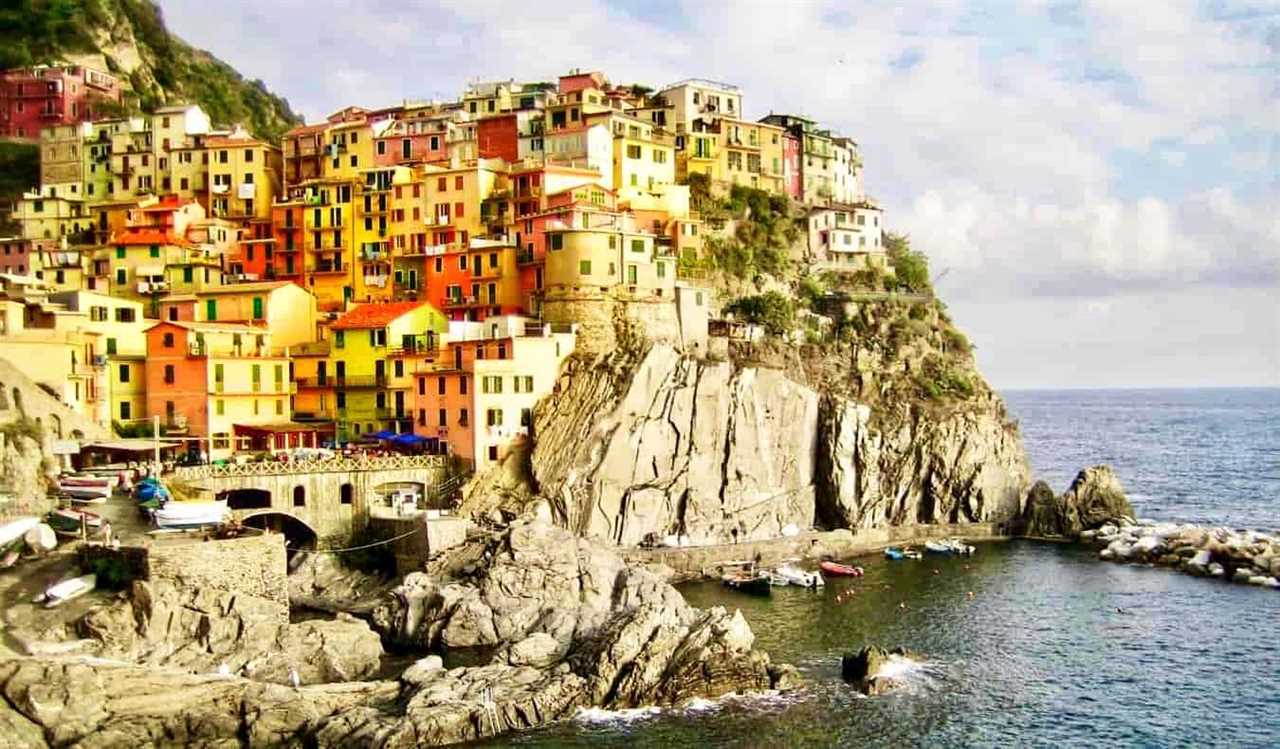 The iconic Cinque Terre on the coast of Italy in the summer