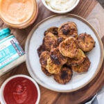 Air fried pickles with Primal Kitchen Ketchup and Ranch Dip