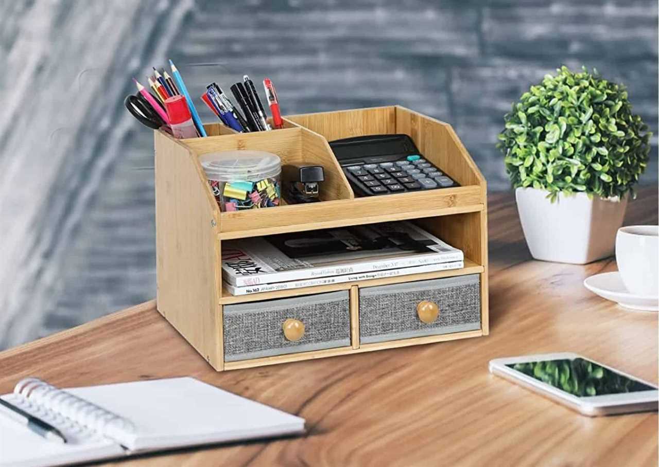 bamboo desk organizer