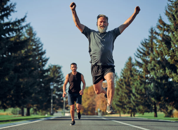 Two men at the end of a sprint