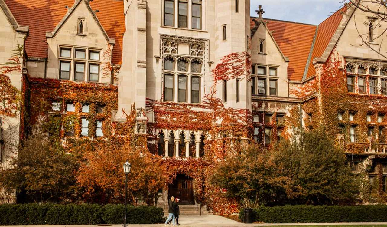 A historic building at the University of Chicago in Chicago, IL