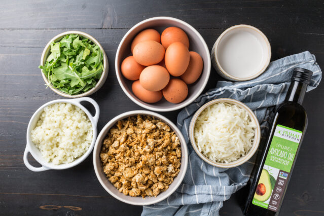 Ingredients for sausage and egg casserole