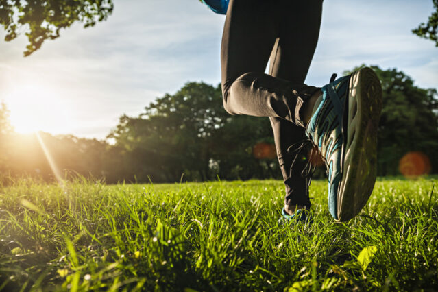 Running on grass