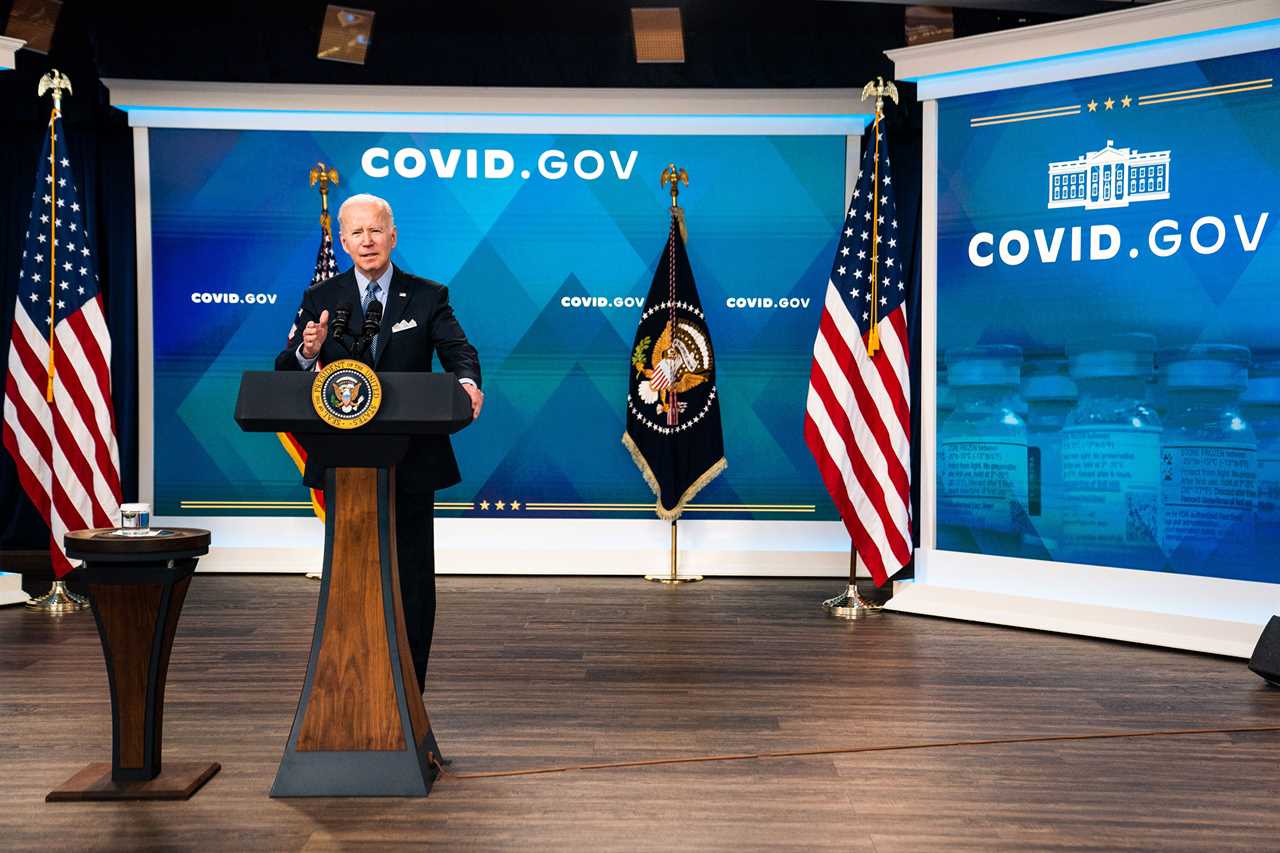President Joe Biden delivers remarks regarding COVID-19 in the South Court Auditorium at the White House on March 30, 2022.
