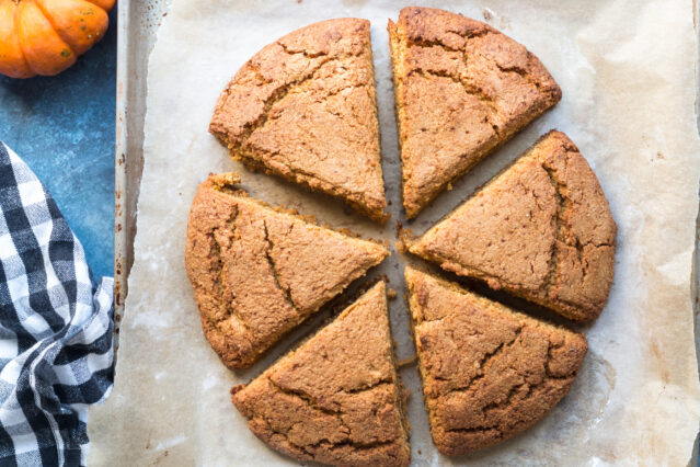 Unfrosted pumpkin scones