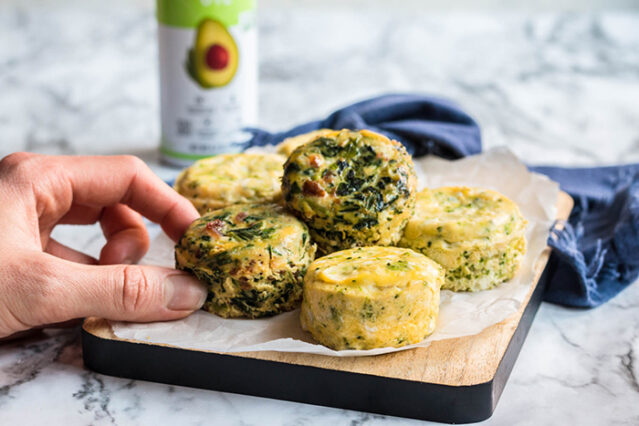 finished instant pot sous vide egg bites recipe on a board