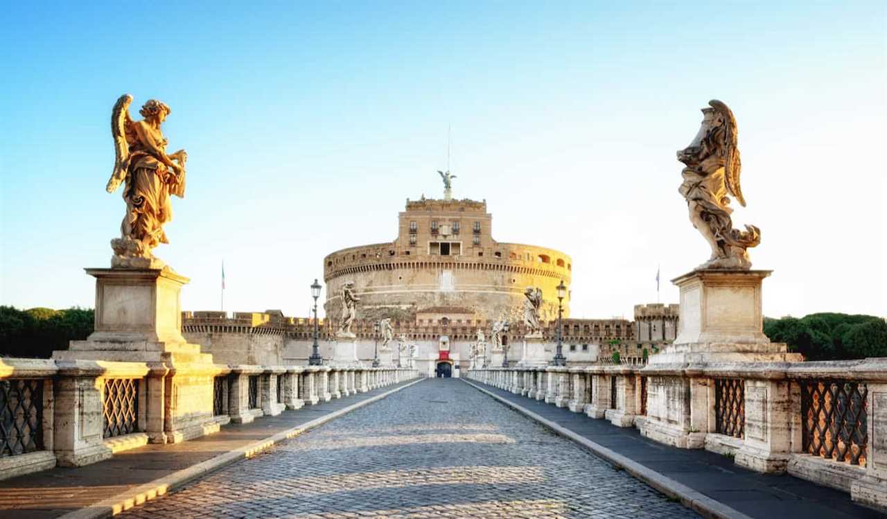 The towering Castel Sant'Angelo in Rome, Italy