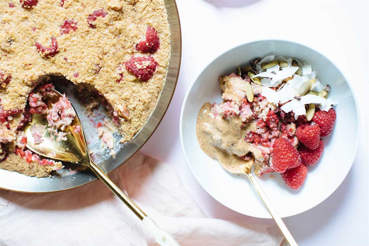 Baked Healthy Raspberry Porridge | Nutrition Stripped