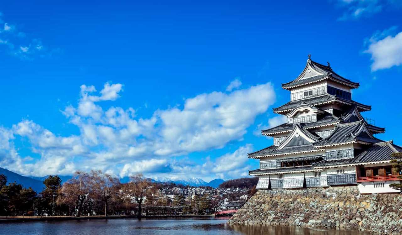 The traditional Japanese castle overlooking Matsumoto in Japan