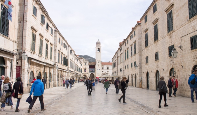The main street in Stari Grad, Dubrovnik, Croatia