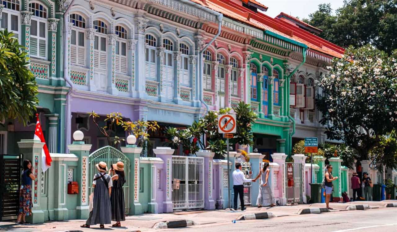 The colorful buildings on Joo Chiat Road in East Coast, Singapore