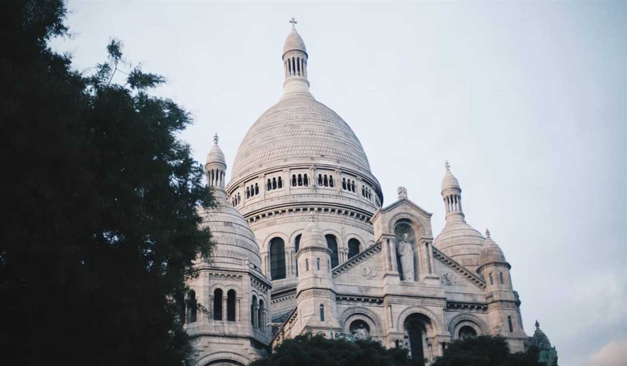 The famous Sacre-Coeur on Montmartre in Paris, France on a bright and sunny summer day