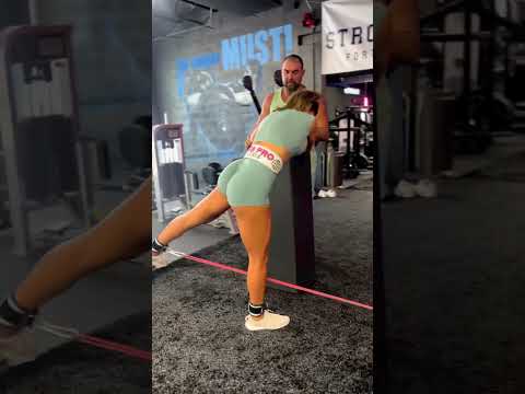 Try this long band standing hip abduction 🍑🔥 #glutelab #gluteworkout #shorts