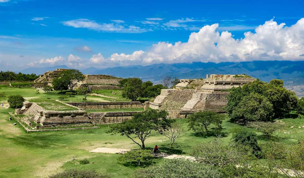 The ancient indigenous ruins of Monte Alban near Oaxaca, Mexico