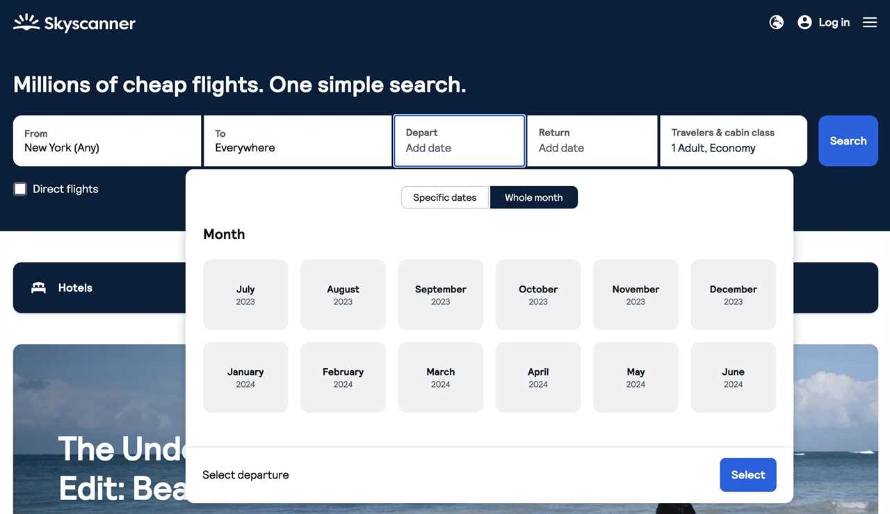 Skyscanner everywhere featured being used to find cheap flights abroad