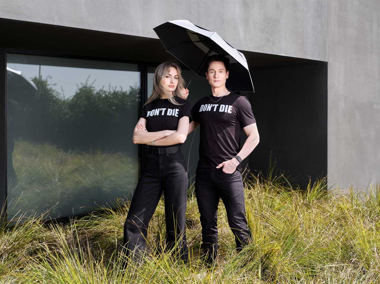 Bryan Johnson, tech entrepreneur and Founder of Blueprint, and Kate Solo, Executive Assistant at Blueprint, pose for a portrait at Johnson’s home. Johnson and Tolo follow a strict diet and lifestyle routine in an attempt to reduce their biological age.