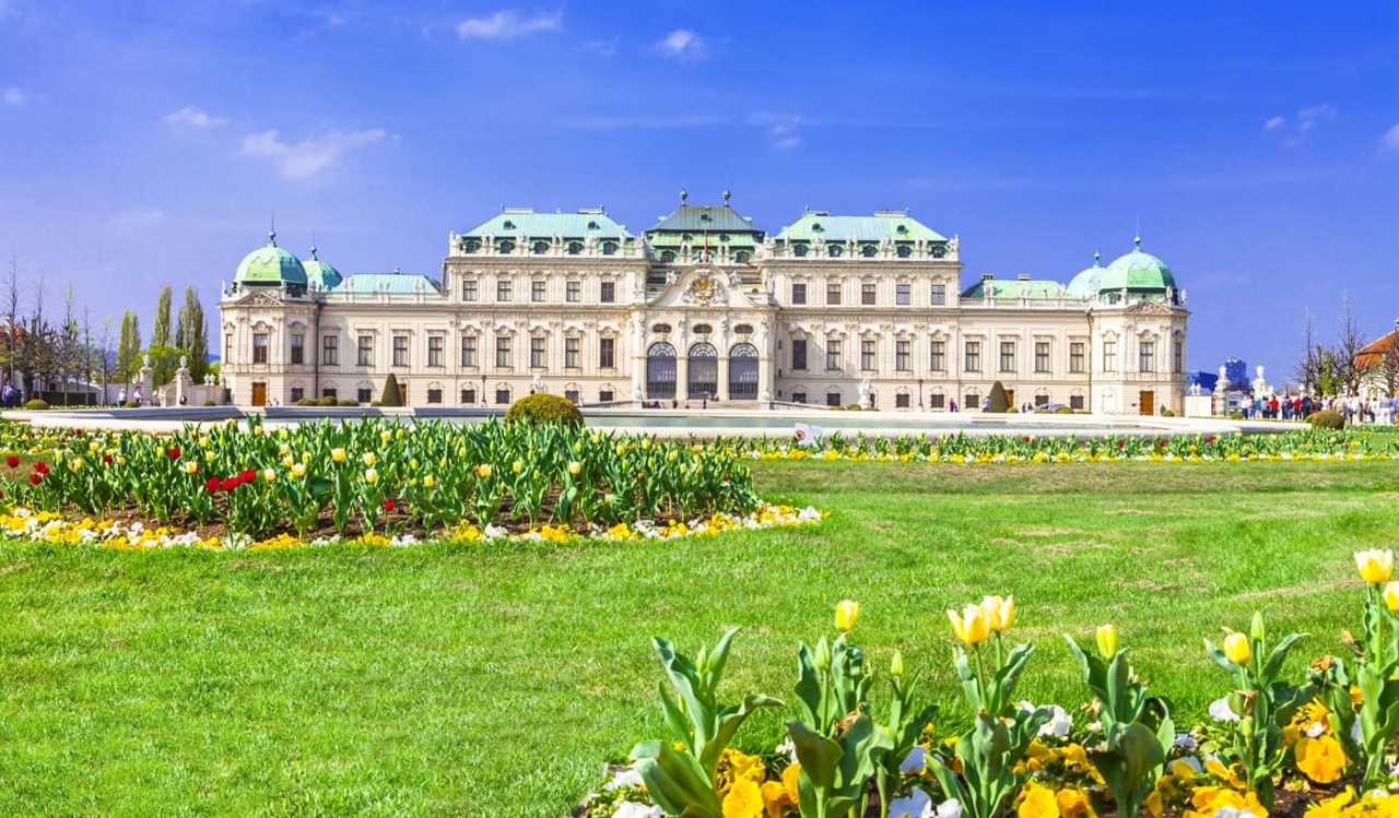 The Baroque Belvedere Palace in Vienna, Austria