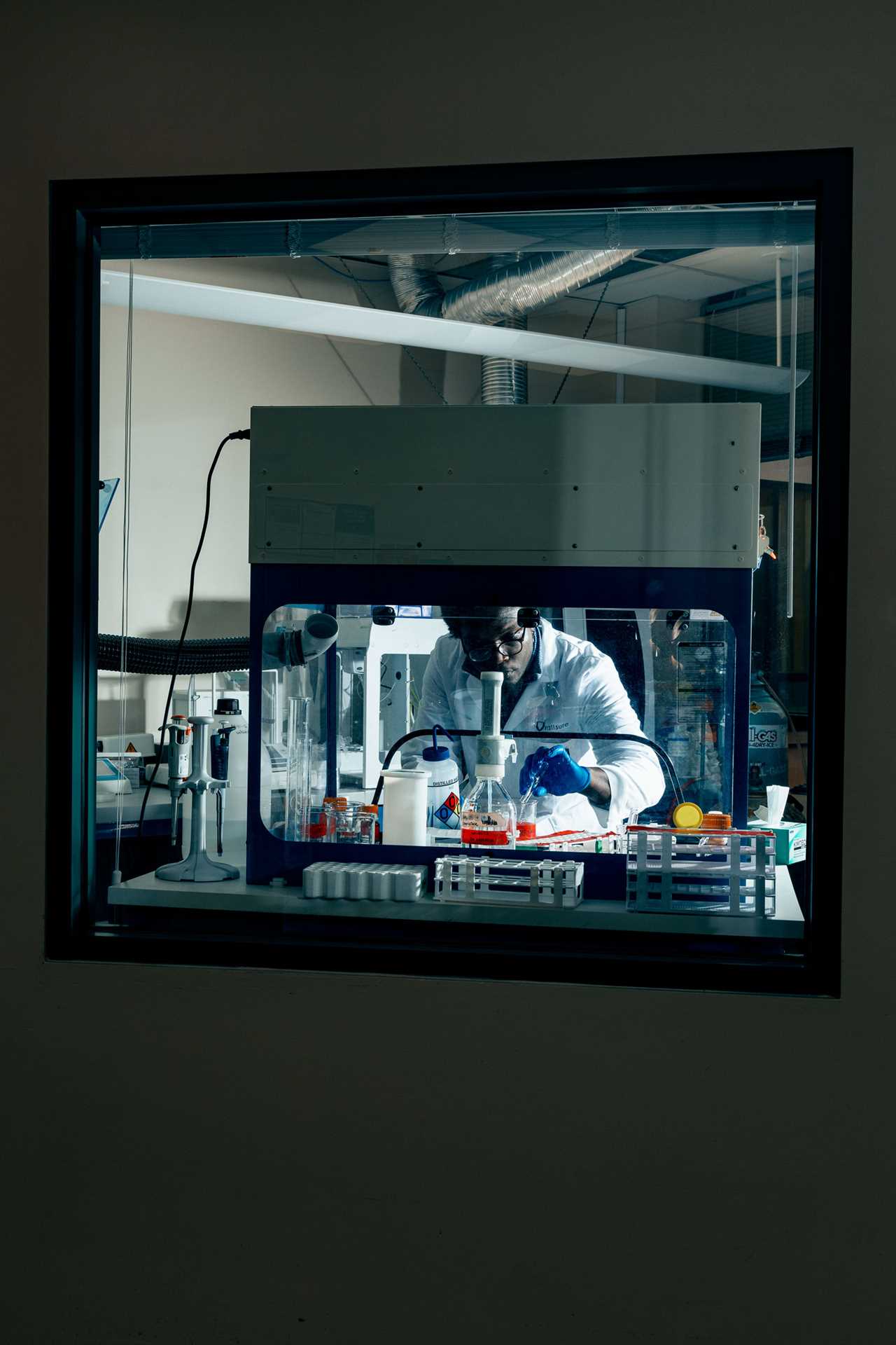 A Valisure researcher works in the New Haven-based lab.
