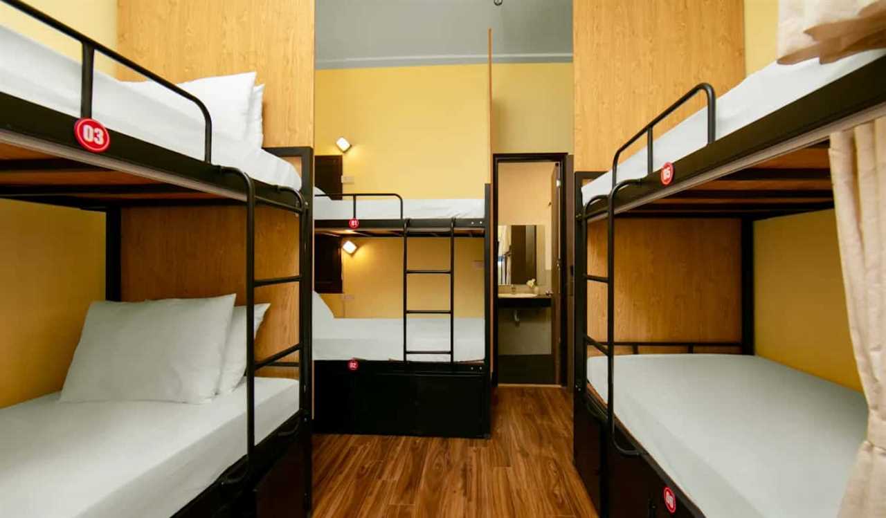 A big dorm room at the Drift Hostel in Hanoi, Vietnam