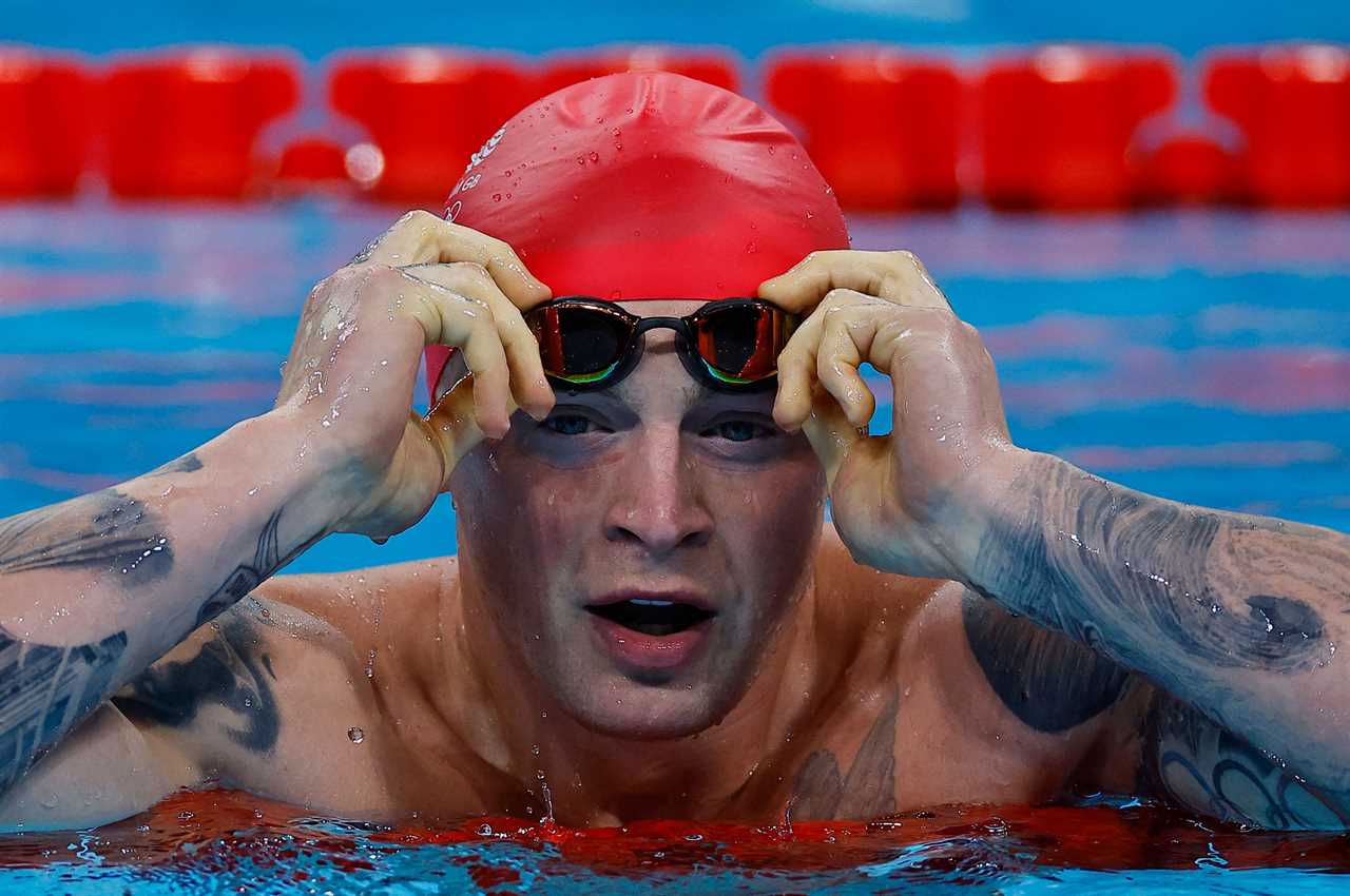 Adam Peaty of Britain during heat 4 of the Men’s 100m breaststroke.