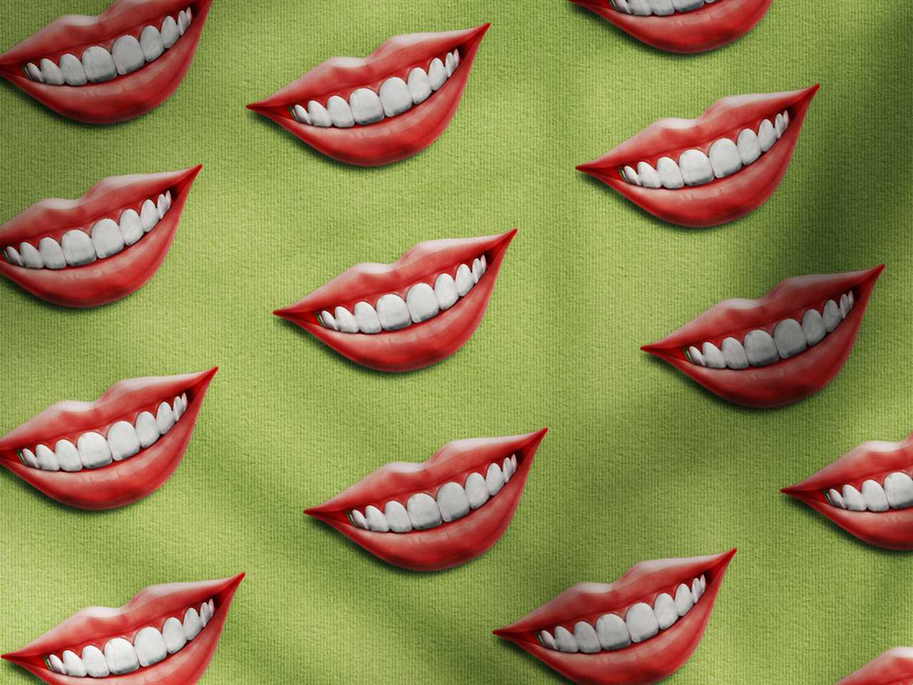 woman smile in seamless pattern