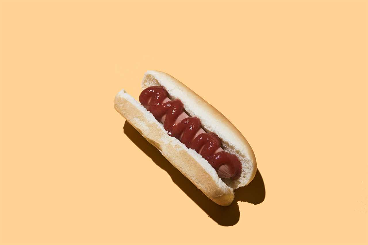 hot-dog-bun-ketchup-junk-food-diet-health-motto-stock