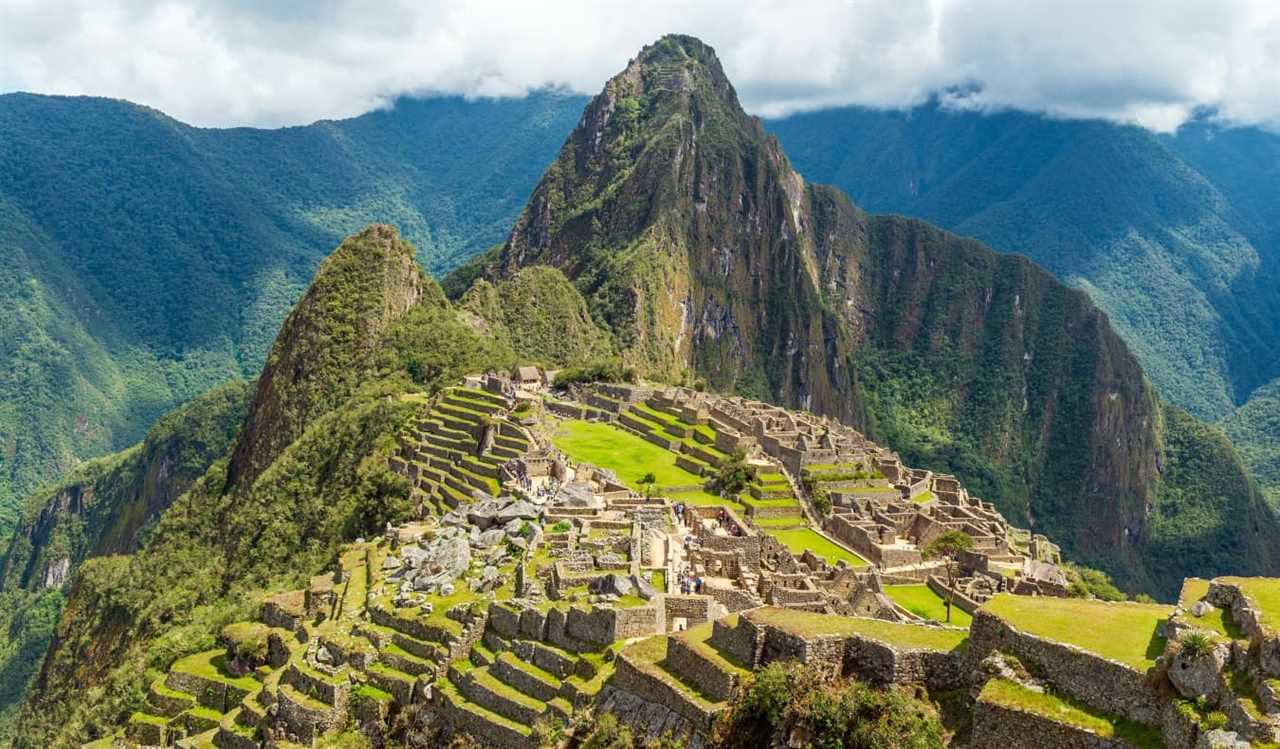 Overlooking the famous ruins and lush jungles of Machu Picchu in Peru