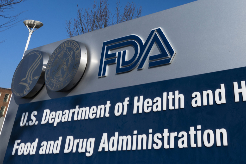 A sign for the Food and Drug Administration is displayed outside their offices in Silver Spring, Md. 