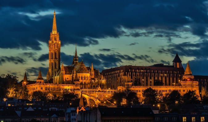 The beautiful architecture of Budapest at night