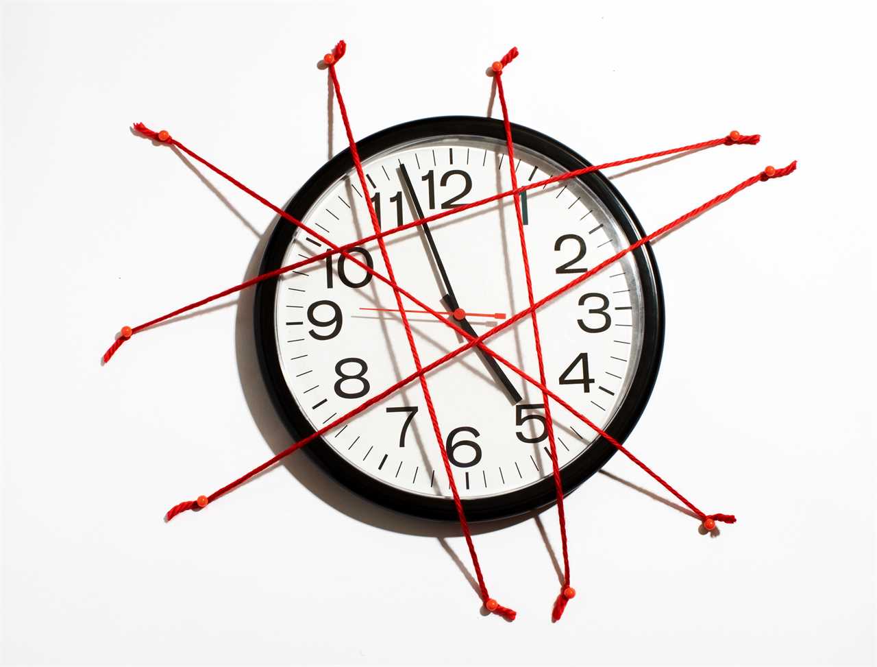 Clock tied down