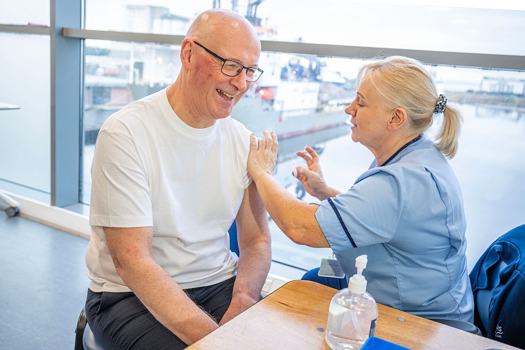Scotland's First Minister Receives The Flu Vaccine