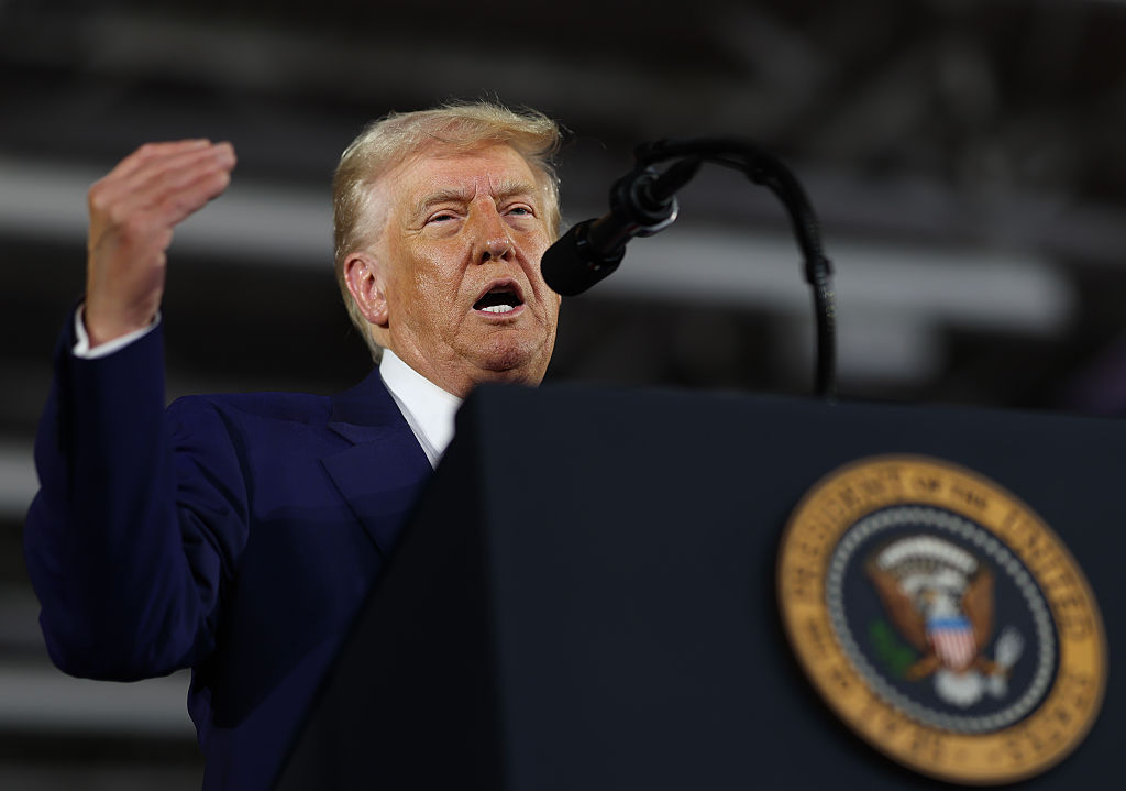 President Trump Delivers Speech In Michigan To Mark 100 Days Of His Presidency