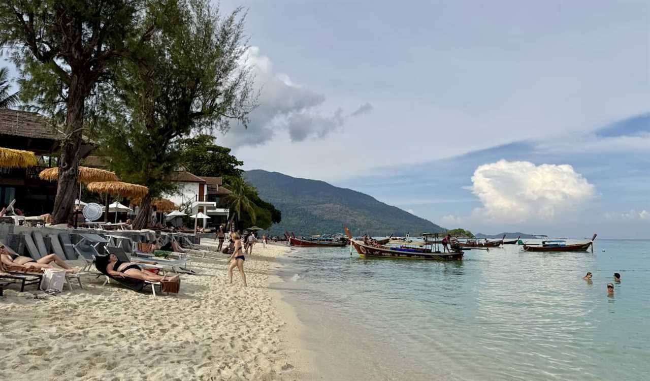 An overdevelopment of a beach on Ko Lipe, Thailand